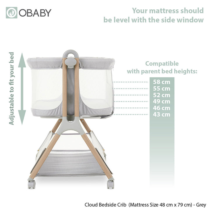Obaby Maya Mini Luxe 6 Piece Room Set - Slate-Nursery Sets- | Natural Baby Shower
