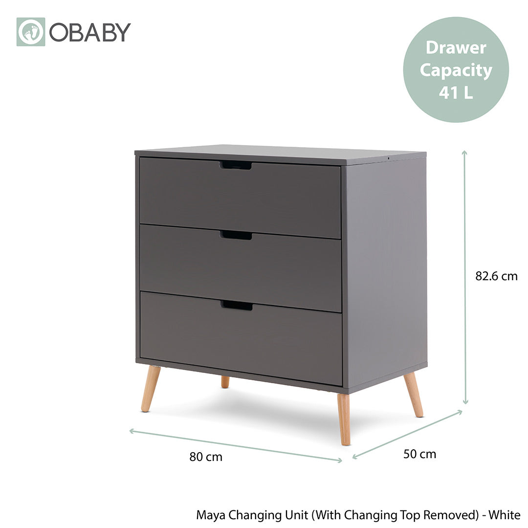 Obaby Maya Mini Luxe 6 Piece Room Set - Slate-Nursery Sets- | Natural Baby Shower