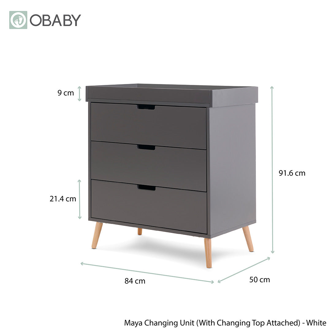 Obaby Maya Mini Luxe 6 Piece Room Set - Slate-Nursery Sets- | Natural Baby Shower