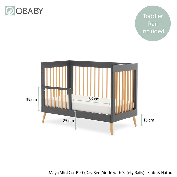 Obaby Maya Mini Luxe 6 Piece Room Set - Slate-Nursery Sets- | Natural Baby Shower