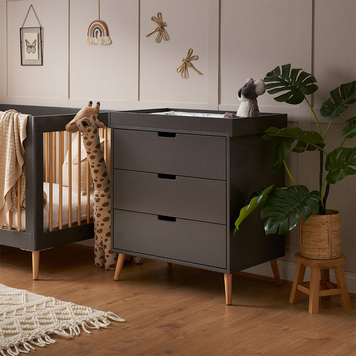 Obaby Maya Mini Luxe 6 Piece Room Set - Slate-Nursery Sets- | Natural Baby Shower