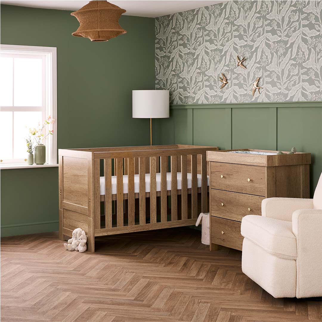 Obaby Nika 2 Piece Room Set - Oak-Nursery Sets-Oak-One Size | Natural Baby Shower