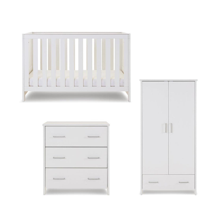 Obaby Nika 3 Piece Room Set - White Wash-Nursery Sets-White Wash-No Mattress | Natural Baby Shower