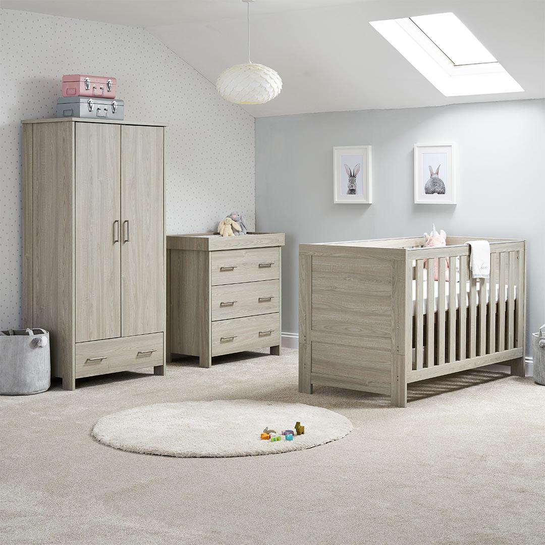 Obaby Nika 3 Piece Room Set - Grey Wash-Nursery Sets-Grey Wash-No Mattress | Natural Baby Shower