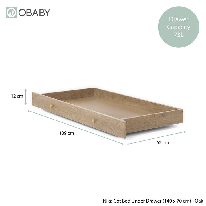 Obaby Nika 4 Piece Room Set - Oak-Nursery Sets- | Natural Baby Shower