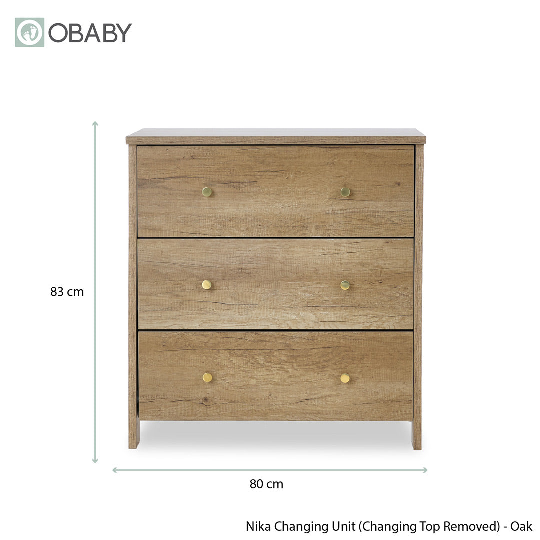 Obaby Nika 4 Piece Room Set - Oak-Nursery Sets- | Natural Baby Shower