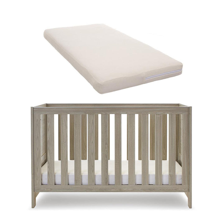 Obaby Nika Cot Bed - Grey Wash-Cot Beds-Grey Wash-Natural Coir Mattress | Natural Baby Shower