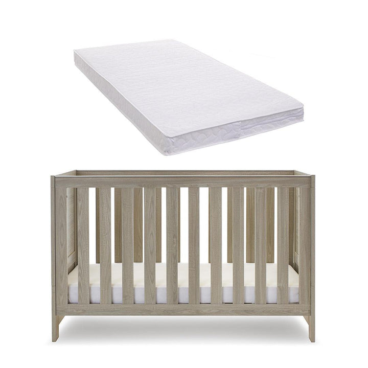 Obaby Nika Cot Bed - Grey Wash-Cot Beds-Grey Wash-Pocket Sprung Mattress | Natural Baby Shower