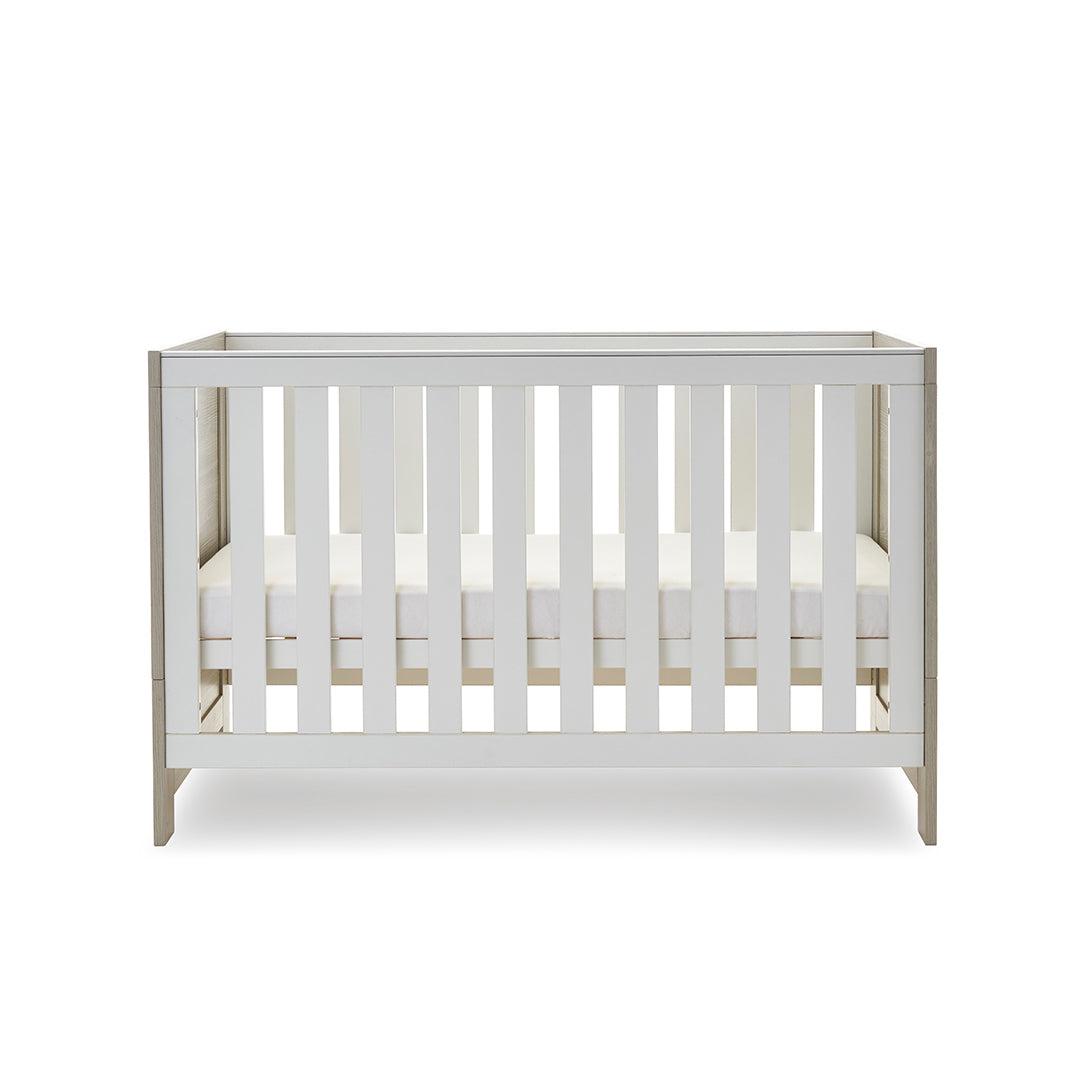Obaby Nika Cot Bed - Grey Wash + White-Cot Beds-Grey Wash & White-No Mattress | Natural Baby Shower