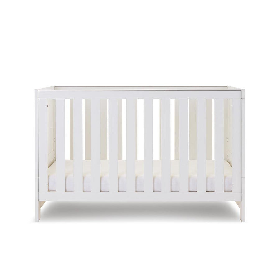 Obaby Nika Cot Bed - White Wash-Cot Beds-White Wash-No Mattress | Natural Baby Shower