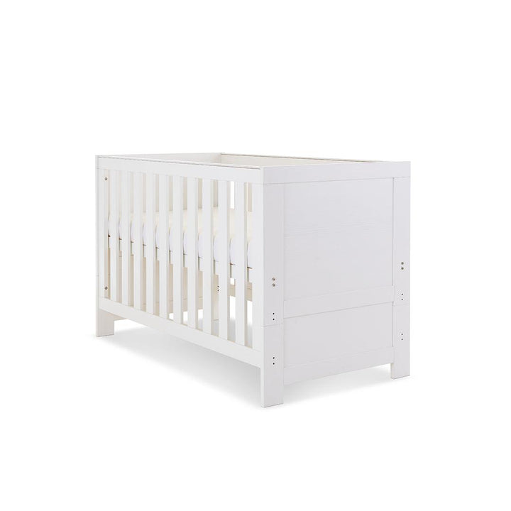 Obaby Nika Cot Bed - White Wash-Cot Beds-White Wash-No Mattress | Natural Baby Shower