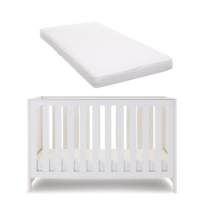 Obaby Nika Cot Bed - White Wash-Cot Beds-White Wash-Moisture Management Mattress | Natural Baby Shower