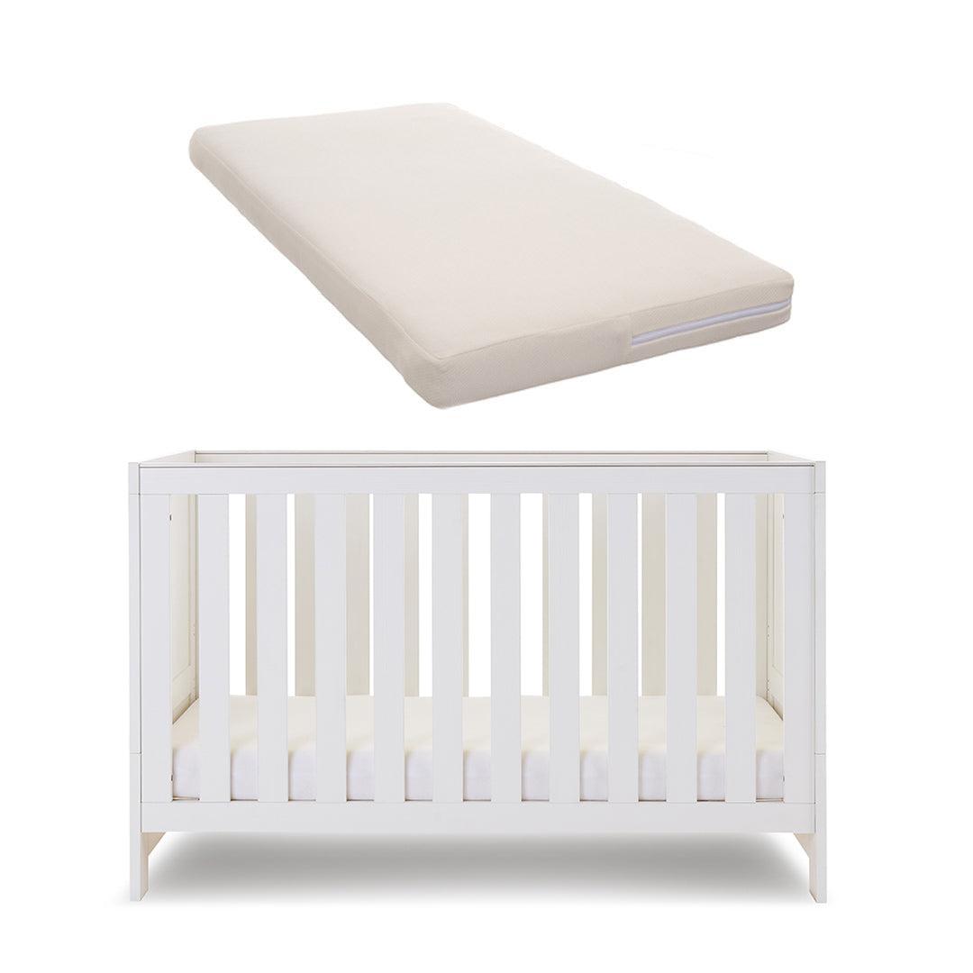 Obaby Nika Cot Bed - White Wash-Cot Beds-White Wash-Natural Coir Mattress | Natural Baby Shower