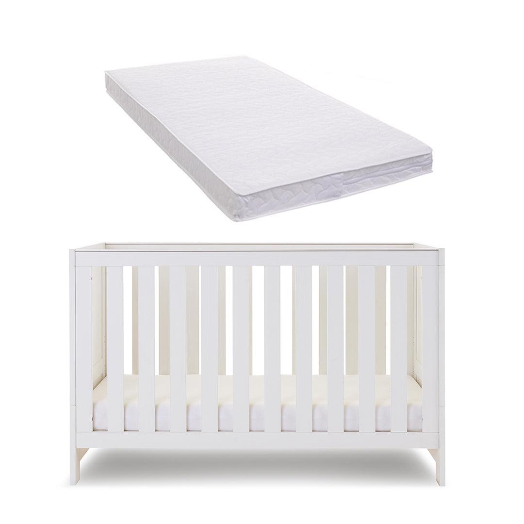 Obaby Nika Cot Bed - White Wash-Cot Beds-White Wash-Pocket Sprung Mattress | Natural Baby Shower