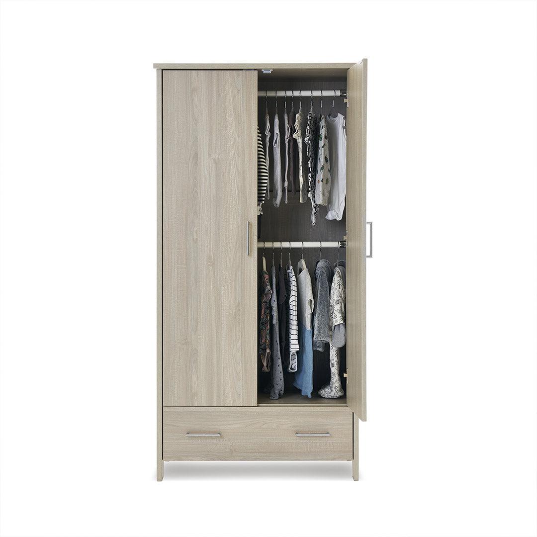 Obaby Nika Double Wardrobe - Grey Wash-Wardrobes-Grey Wash- | Natural Baby Shower