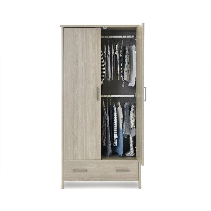 Obaby Nika Double Wardrobe - Grey Wash-Wardrobes-Grey Wash- | Natural Baby Shower