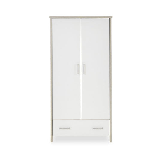 Obaby Nika Double Wardrobe - Grey Wash + White-Wardrobes-Grey Wash + White- | Natural Baby Shower