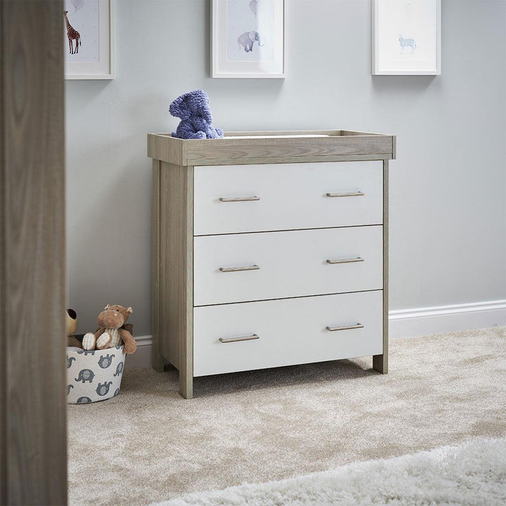 Obaby Nika 3 Piece Room Set - Grey Wash + White-Nursery Sets-Grey Wash & White-No Mattress | Natural Baby Shower