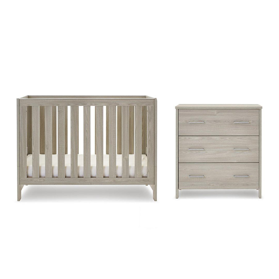 Obaby Nika Mini 2 Piece Room Set - Grey Wash-Nursery Sets-Grey Wash-No Mattress | Natural Baby Shower