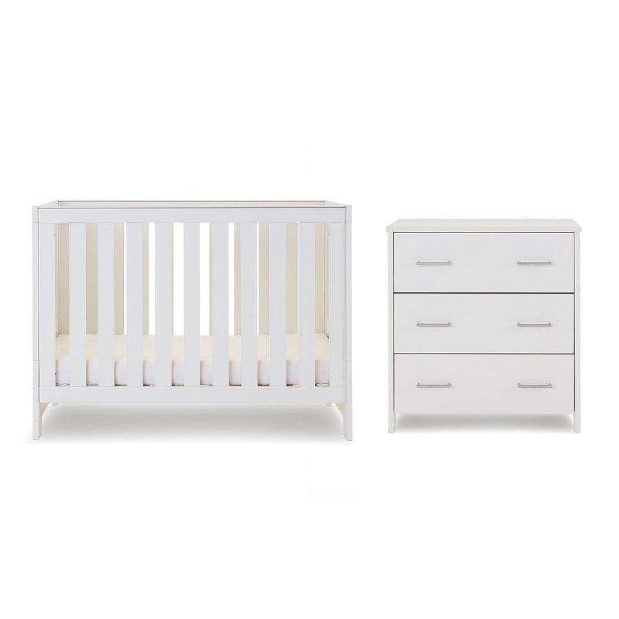 Obaby Nika Mini 2 Piece Room Set - White Wash-Nursery Sets-White Wash-No Mattress | Natural Baby Shower
