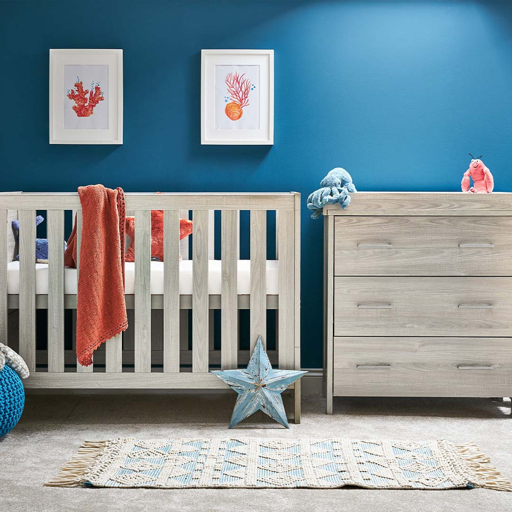 Obaby Nika Mini 2 Piece Room Set - Grey Wash-Nursery Sets-Grey Wash-No Mattress | Natural Baby Shower