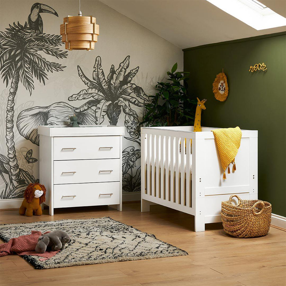 Obaby Nika Mini 2 Piece Room Set - White Wash-Nursery Sets-White Wash-No Mattress | Natural Baby Shower