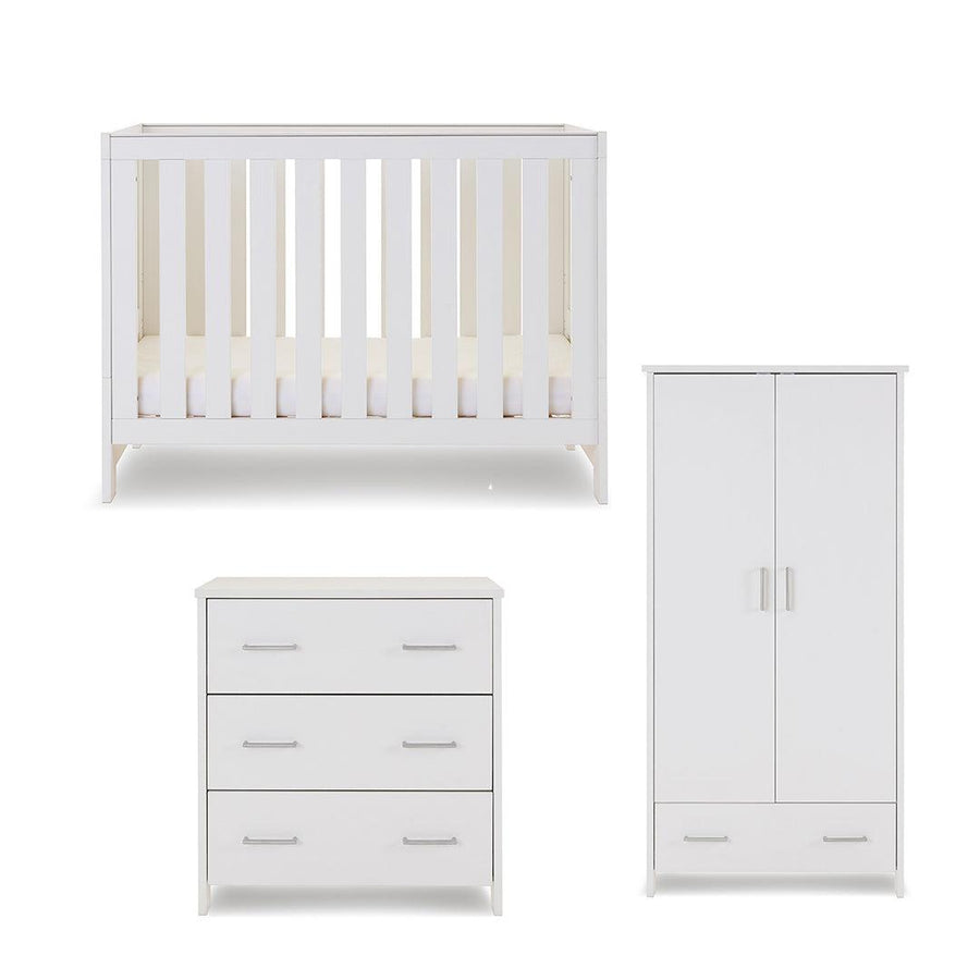 Obaby Nika Mini 3 Piece Room Set - White Wash-Nursery Sets-White Wash-No Mattress | Natural Baby Shower