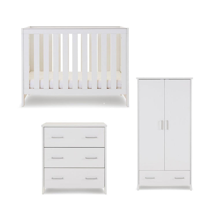 Obaby Nika Mini 3 Piece Room Set - White Wash-Nursery Sets-White Wash-No Mattress | Natural Baby Shower