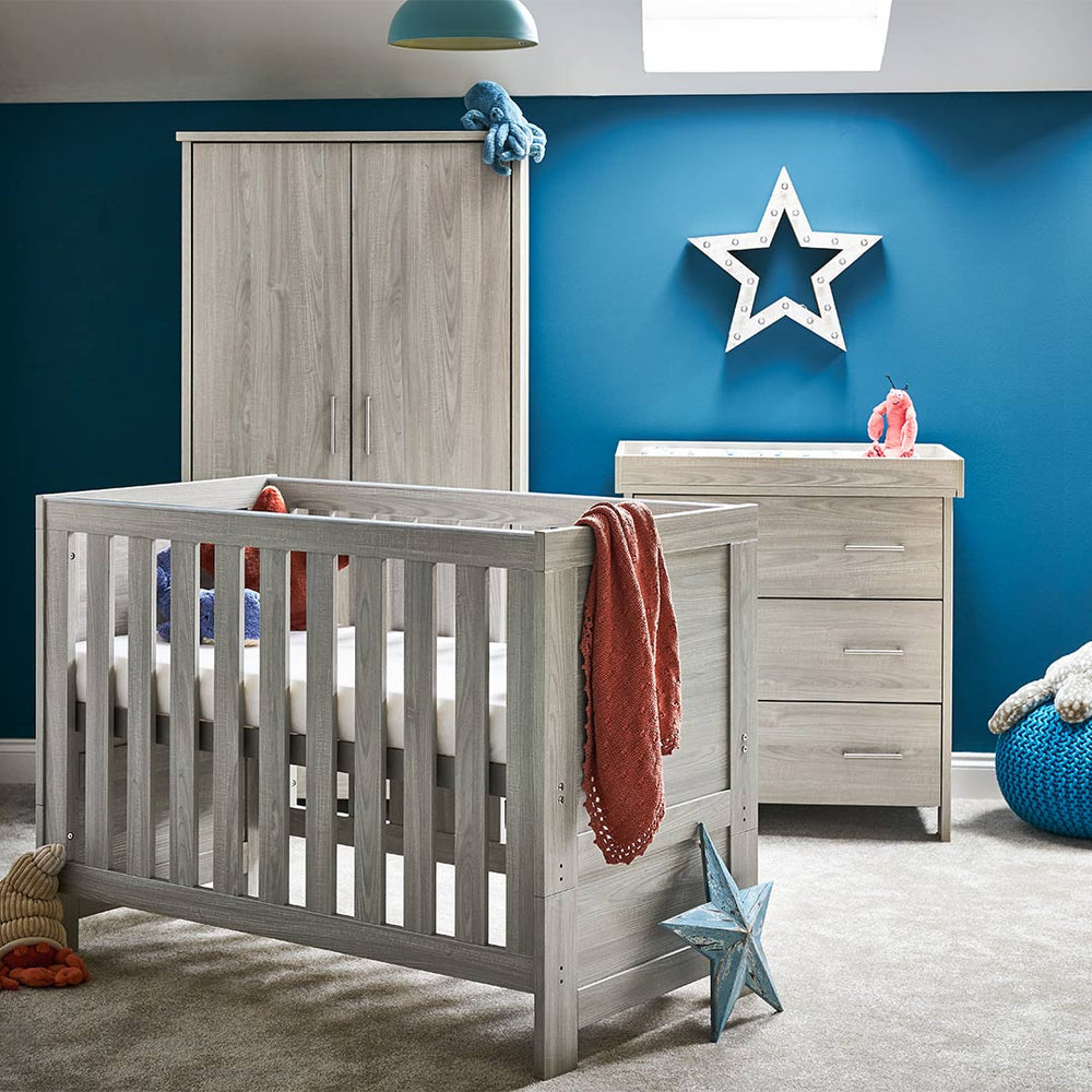 Obaby Nika Mini 3 Piece Room Set - Grey Wash-Nursery Sets-Grey Wash-No Mattress | Natural Baby Shower