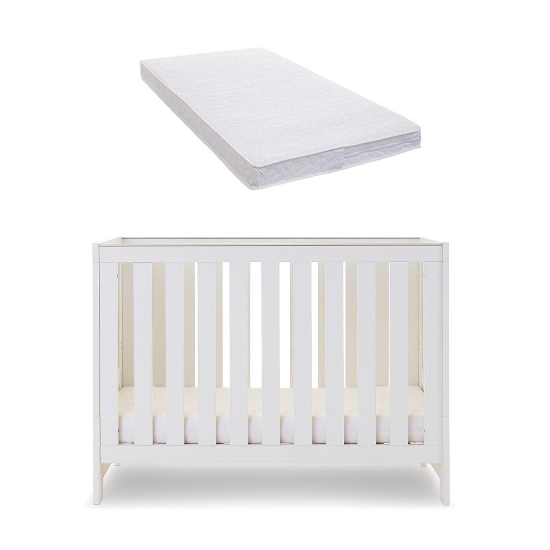 Obaby Nika Mini Cot Bed - White Wash-Cot Beds-White Wash-Pocket Sprung Mattress | Natural Baby Shower