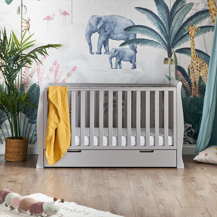 Obaby Stamford Classic Cot Bed - Warm Grey-Cot Beds-No Extras- | Natural Baby Shower
