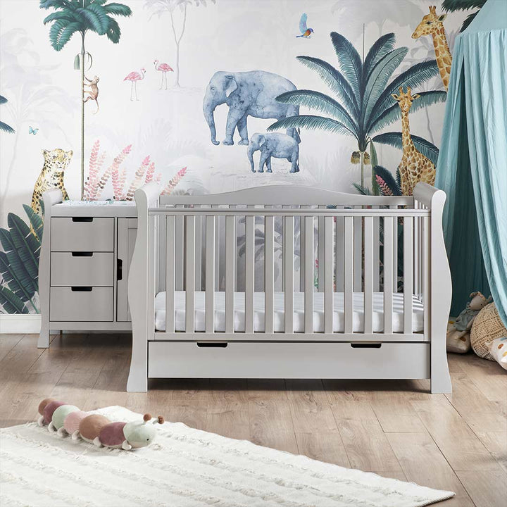 Obaby Stamford Luxe 2 Piece Room Set - Warm Grey-Nursery Sets- | Natural Baby Shower