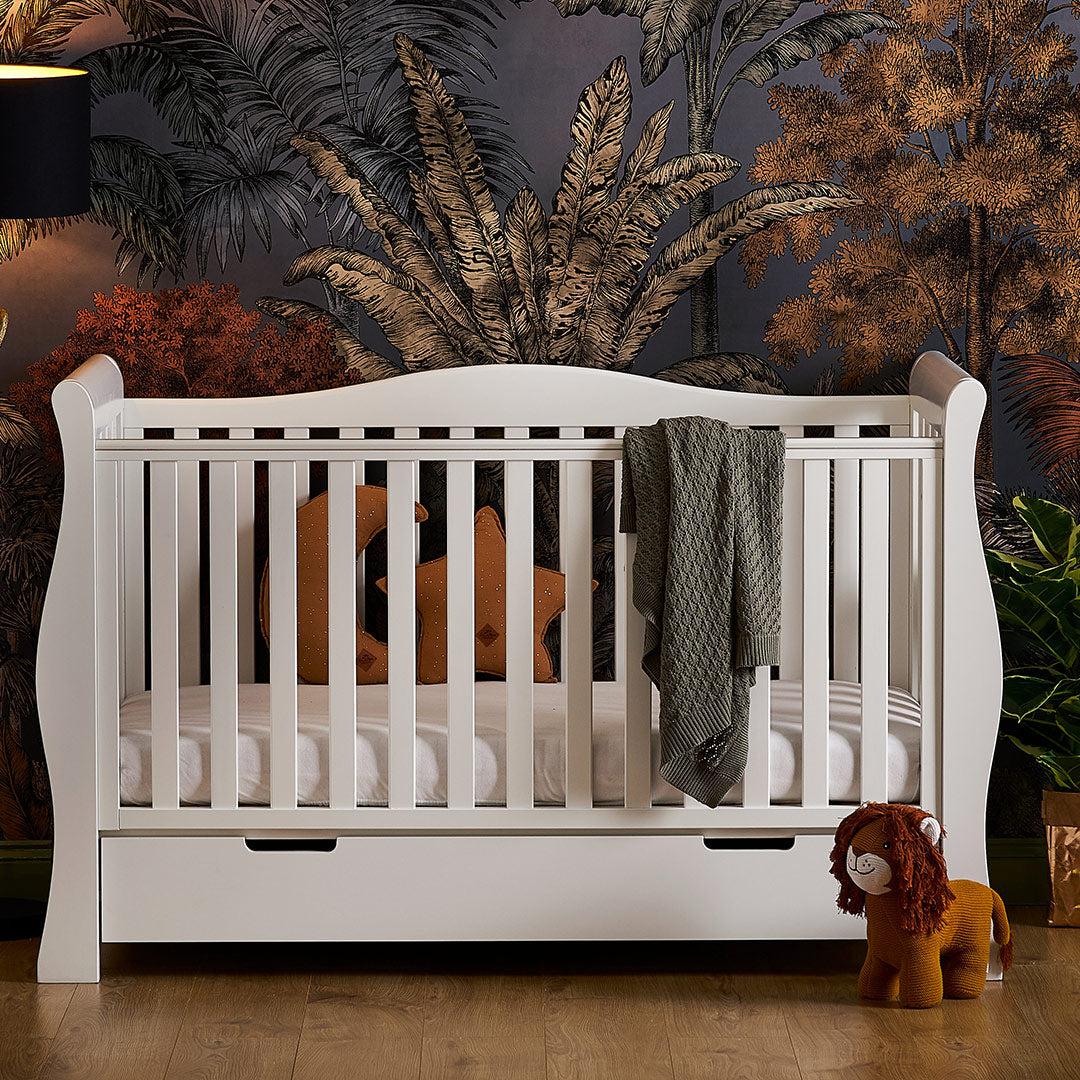 Obaby Stamford Luxe Cot Bed White - Main Image