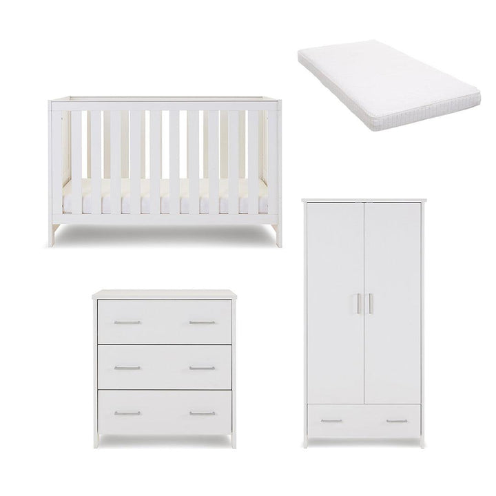 Obaby Nika 3 Piece Room Set - White Wash-Nursery Sets-White Wash-Moisture Management Mattress | Natural Baby Shower
