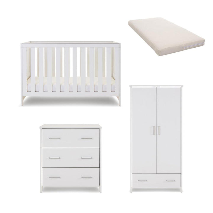 Obaby Nika 3 Piece Room Set - White Wash-Nursery Sets-White Wash-Natural Coir Mattress | Natural Baby Shower