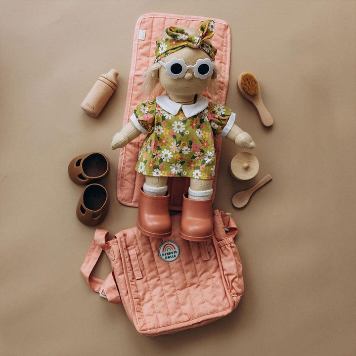 Olli Ella Carrie Convertible Changing Set - Rose-Play Bags + Purses-Rose- | Natural Baby Shower