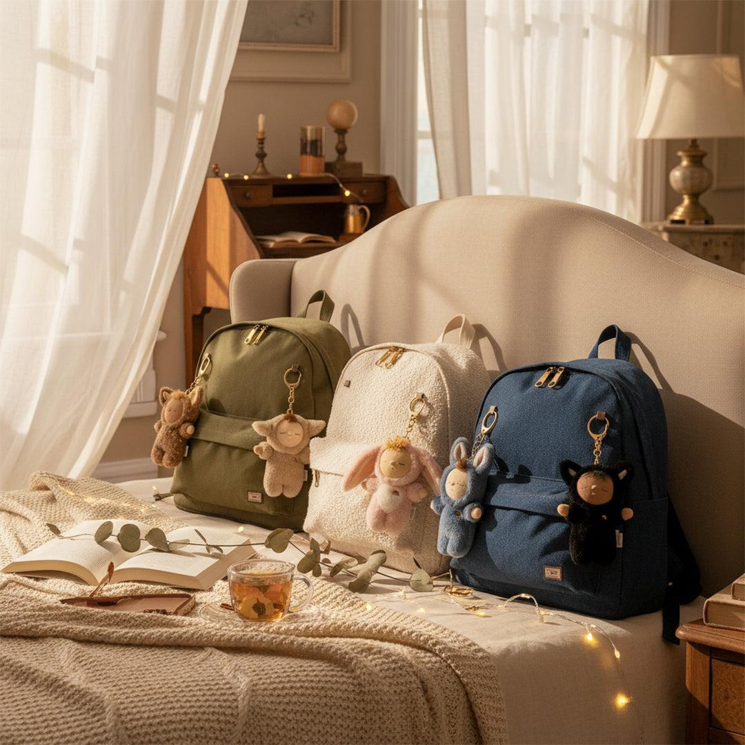 Olli Ella Cozy Keychain Bag Charm - Lamby Pip-Bag Charms-Lamby Pip- | Natural Baby Shower