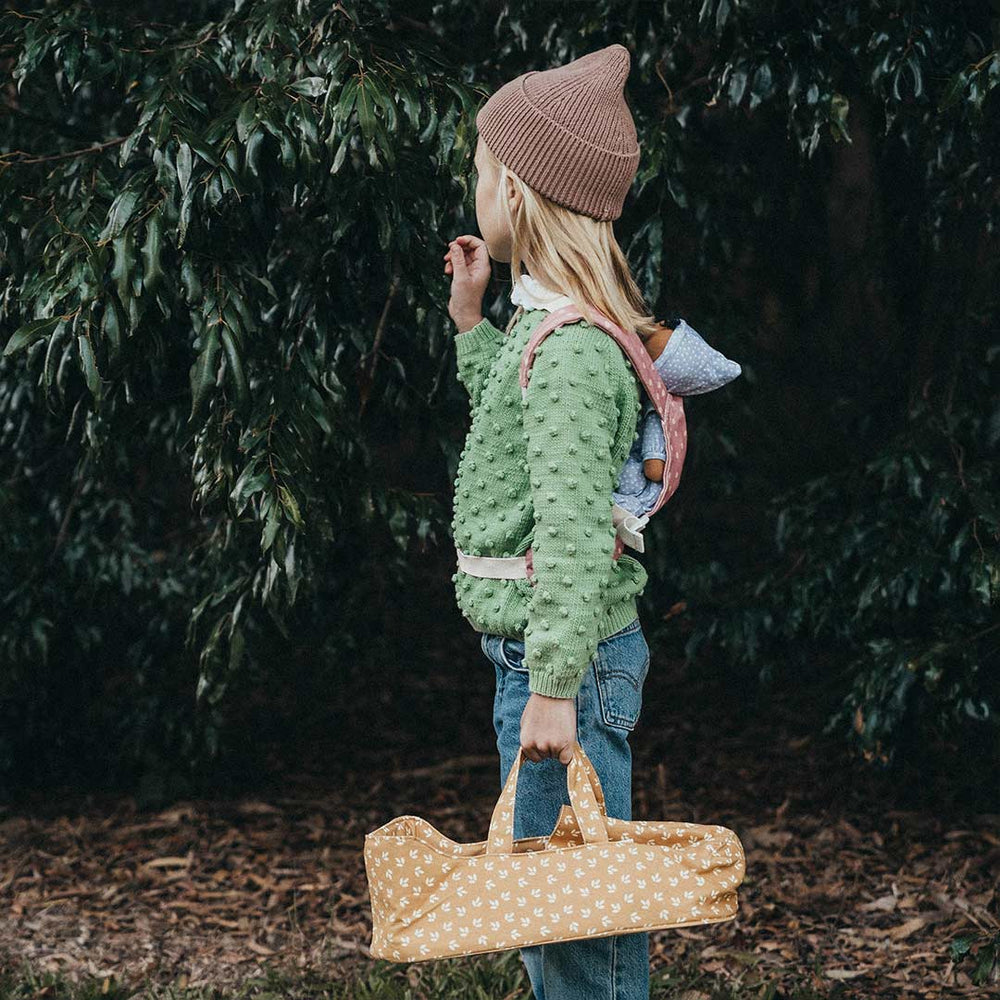 Olli Ella Dinkum Dolls Carry Cot - Leaf-Dolls Accessories-Leaf- | Natural Baby Shower
