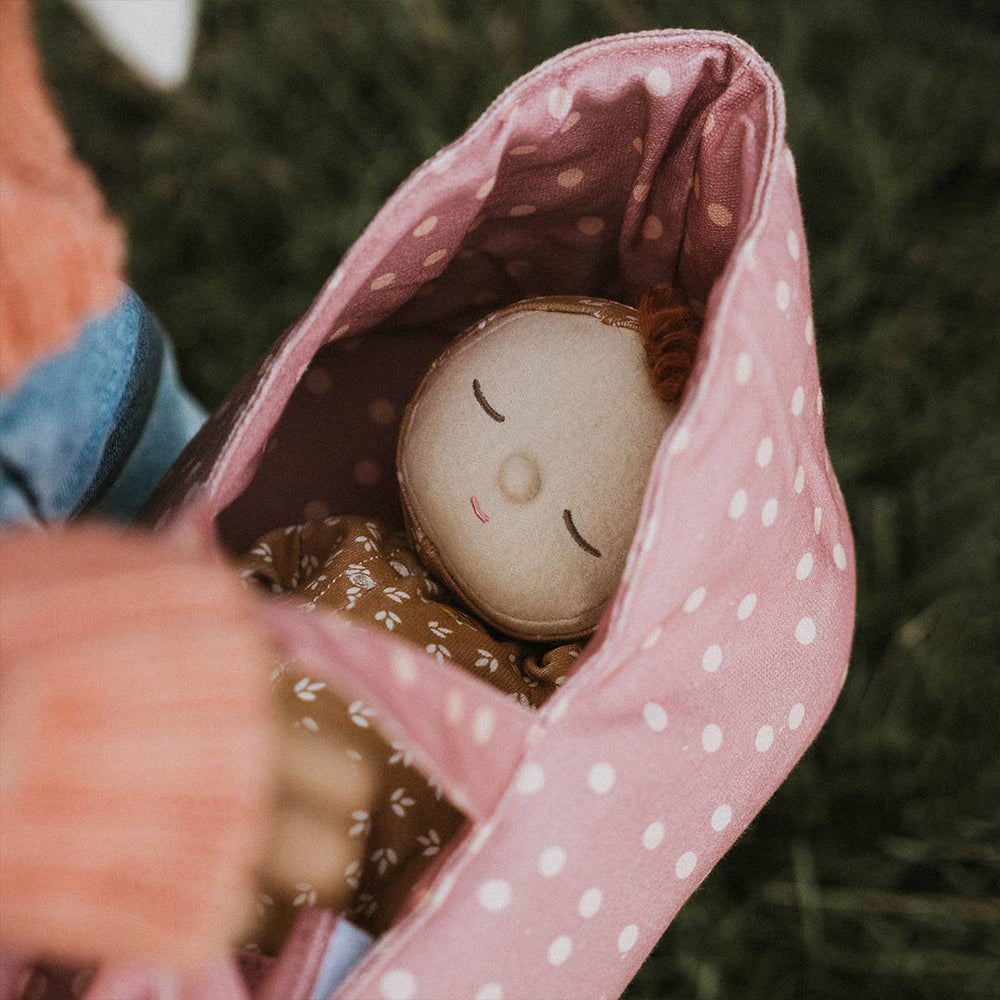 Olli Ella Dinkum Dolls Carry Cot - Polka Dot-Dolls Accessories-Polka Dot- | Natural Baby Shower