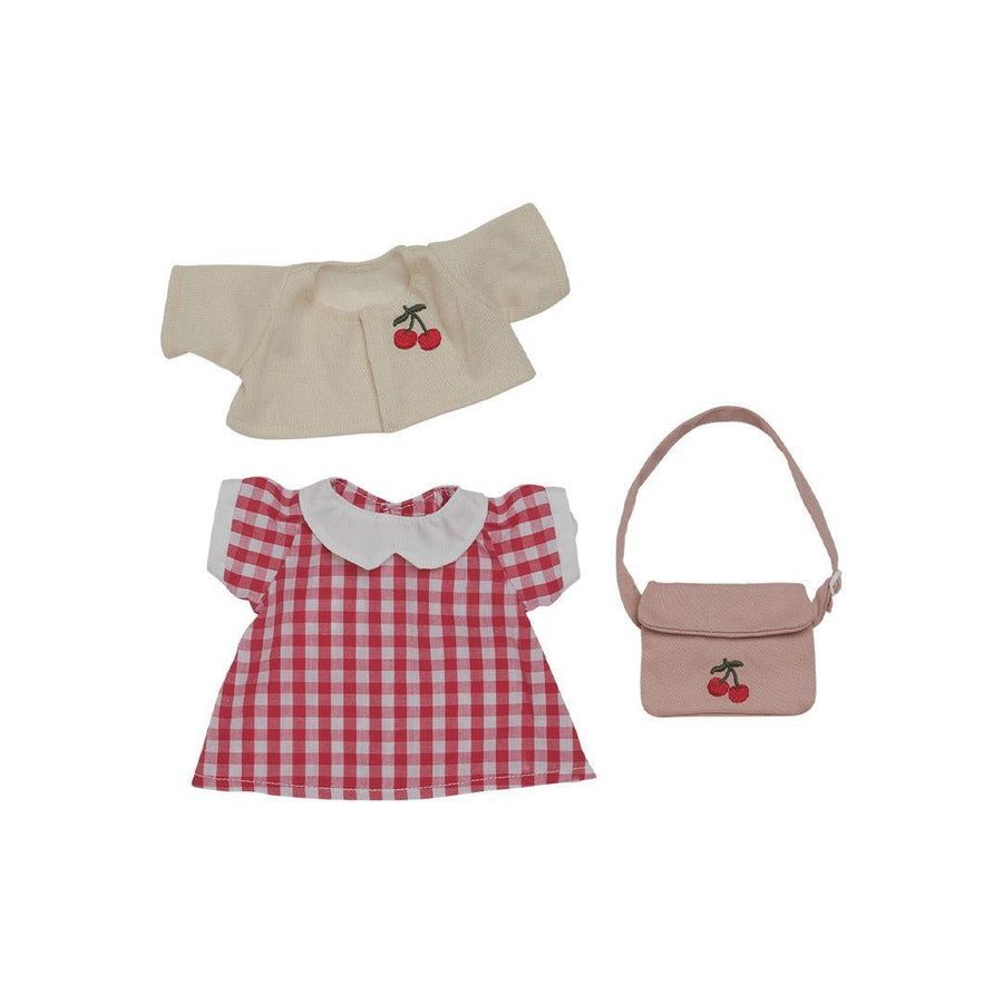 Olli Ella Cherry Gingham Outfit Set - Red-Soft Toys-Red- | Natural Baby Shower