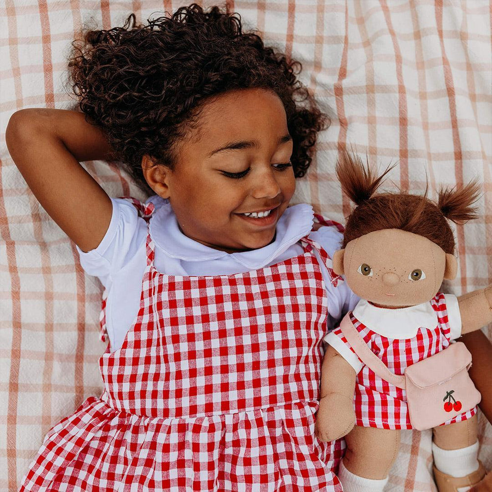 Olli Ella Cherry Gingham Outfit Set - Red-Soft Toys-Red- | Natural Baby Shower