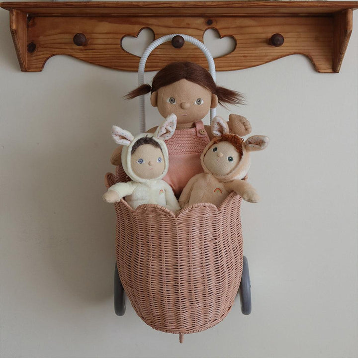 Olli Ella Dinky Dinkum Dolls - Basil Bunny Cream-Dolls-Bobbin Bunny- | Natural Baby Shower
