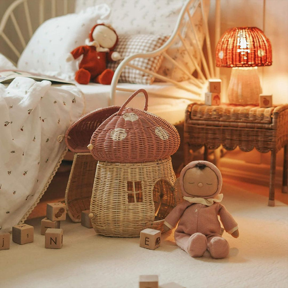 Olli Ella Dozy Dinkum Toadstool Moppet - Pink-Dolls-Pink- | Natural Baby Shower