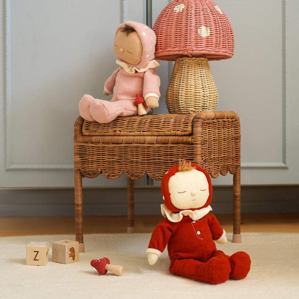 Olli Ella Dozy Dinkum Toadstool Moppet - Red-Dolls-Red- | Natural Baby Shower