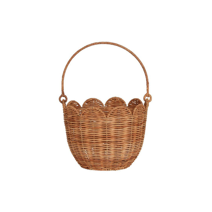 Olli Ella Rattan Tulip Carry Basket - Natural-Play Bags + Purses-Natural- | Natural Baby Shower