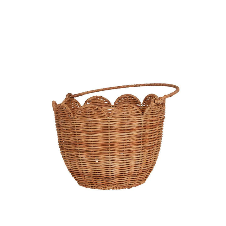 Olli Ella Rattan Tulip Carry Basket - Natural-Play Bags + Purses-Natural- | Natural Baby Shower