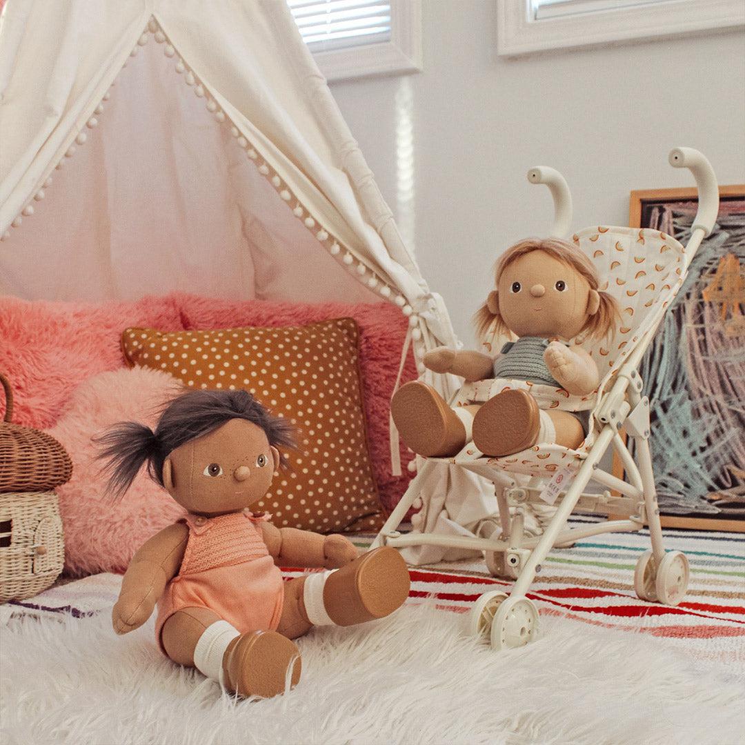 Olli Ella Sollie Stroller - Rainbow Print-Dolls Prams-Rainbow Print- | Natural Baby Shower