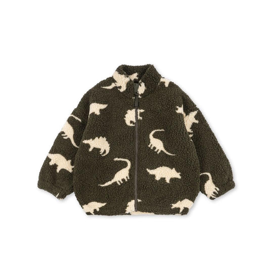 Konges Slojd Jody Teddy Jacket - Dino Silhoutte-Coats-Dino Silhoutte-9m | Natural Baby Shower