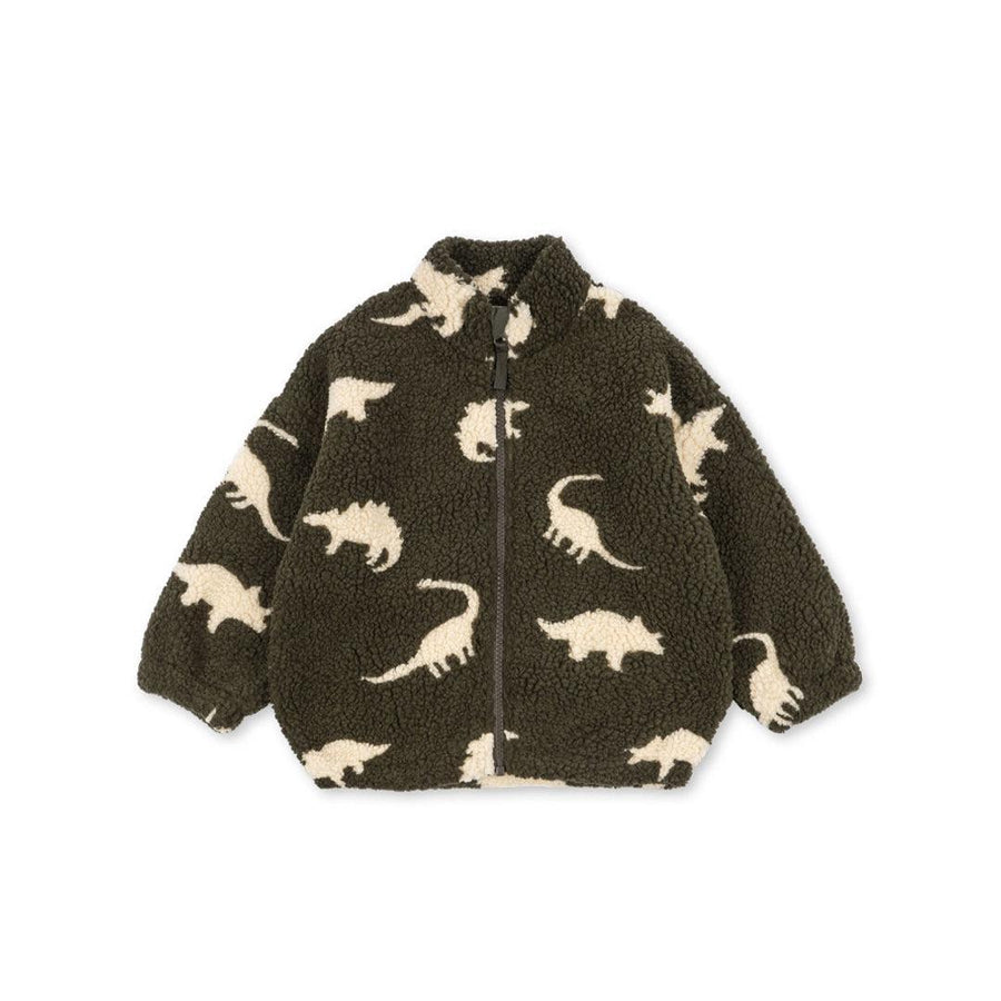 Konges Slojd Jody Teddy Jacket - Dino Silhoutte-Coats-Dino Silhoutte-9m | Natural Baby Shower
