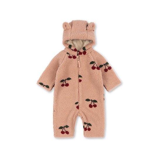 Konges Slojd Jody Teddy Onesie - Ma Grande Cerise Blush-Pramsuits-Ma Grande Cerise Blush-3m | Natural Baby Shower